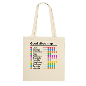 Good Vibes Map . Tote Bag Natural