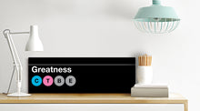 Load image into Gallery viewer, Greatness . Sign Aluminum Print Black