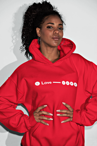 Love Line . Hoodie Unisex Pullover Red
