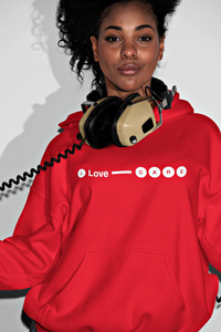 Love Line . Hoodie Unisex Pullover Red