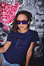 Load image into Gallery viewer, Feel The Colors . T-shirt Women Classic Crewneck Navy
